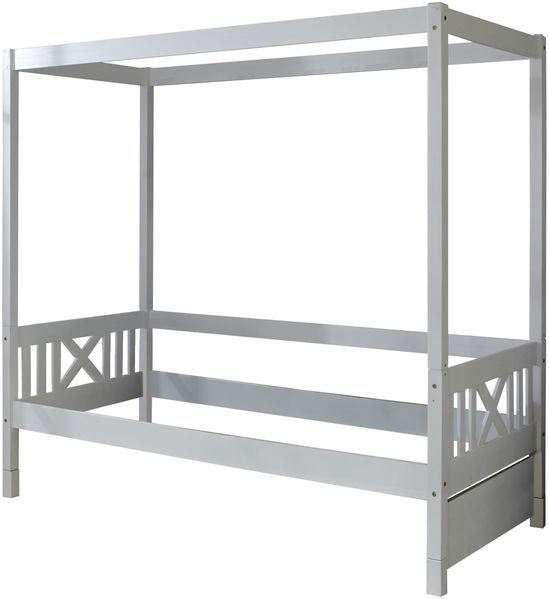 Himmelbett "Lino" 90x200 Kiefer massiv weiß Bild 4