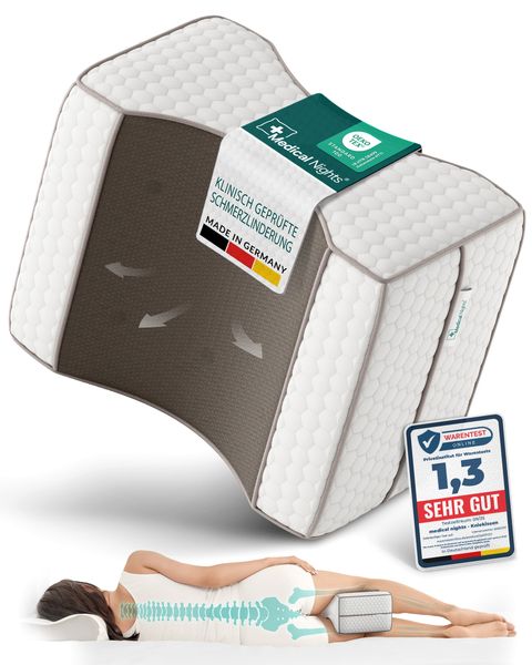Medical Nights® Kniekissen für Seitenschläfer – Orthopädisches Beinkissen medizinisch inspiriert, zur Entlastung von Hüfte, Rücken & Knie | Ergonomisches Memory Foam Kissen mit Anti-Rutsch-Design.