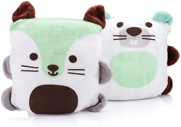 Ubbi Blanket Buddies Fuchs und Biber Grün Weiß 1