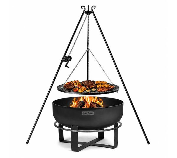 CookKing Schwenkgrill Set Viking 6, mit Feuerschale, Dreibein mit Kurbel und Grillrost, Ø 70 cm