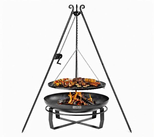 CookKing Schwenkgrill Set Viking 5, mit Feuerschale, Dreibein und Grillrost, Ø 70