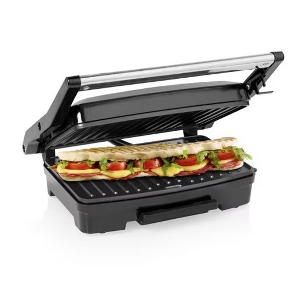 Princess '117501' Kontaktgrill, 750 W, Edelstahl, Schwarz, 23x15 cm