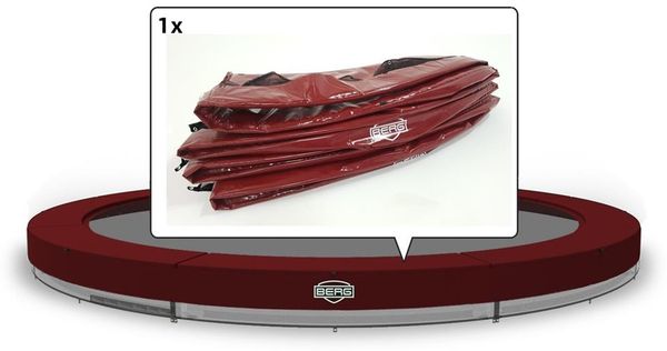 BERG Ersatzteil Schutzrand 380 cm rund rot - Elite InGround Federabdeckung für Trampolin