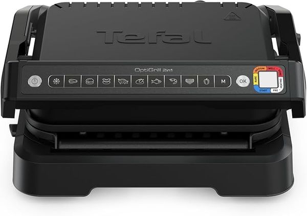 Tefal 'GC7728 OptiGrill 2-in-1' Kontaktgrill, Schwarz, 47 x 43 x 23 cm