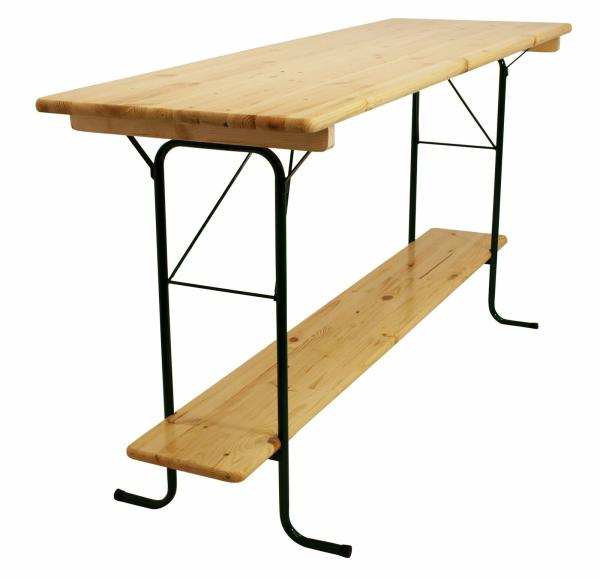 Stehtisch klappbar, Stahl/ Massivholz lackiert natur, 110 x 70 x 220 cm Bild 4