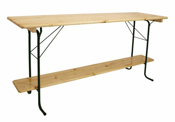 Stehtisch klappbar, Stahl/ Massivholz lackiert natur, 110 x 70 x 220 cm Bild 2