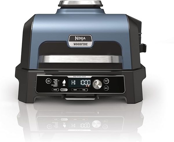 NINJA Outdoor Grill & Smoker WoodFire Pro Connect XL, Blau/Schwarz, 41 x 57 x 51 cm