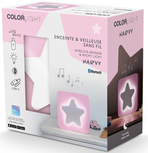 BigBen ColorLight Narvy, Lautsprecher, Nachtlicht, Stern, Bluetooth, rosa