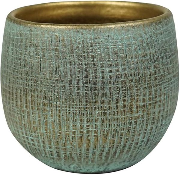 TS Indoor Blumentopf Ryan, Farbe mint-gold, Durchmesser 16 cm