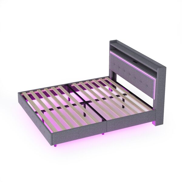 Kinderbett Polsterbett 140x200cm – mit LED-Beleuchtung und USB-Steckdose Bild 6