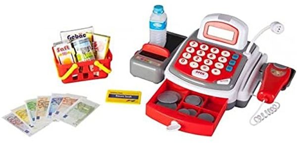 Besttoy - Registrierkasse für Kinder in weiß-rot-grau mit viel Zubehör