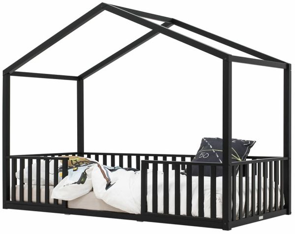 Bopita Hausbett Robin Schwarz 90 x 200 cm Schwarz - Material: Buche - Babypark. de