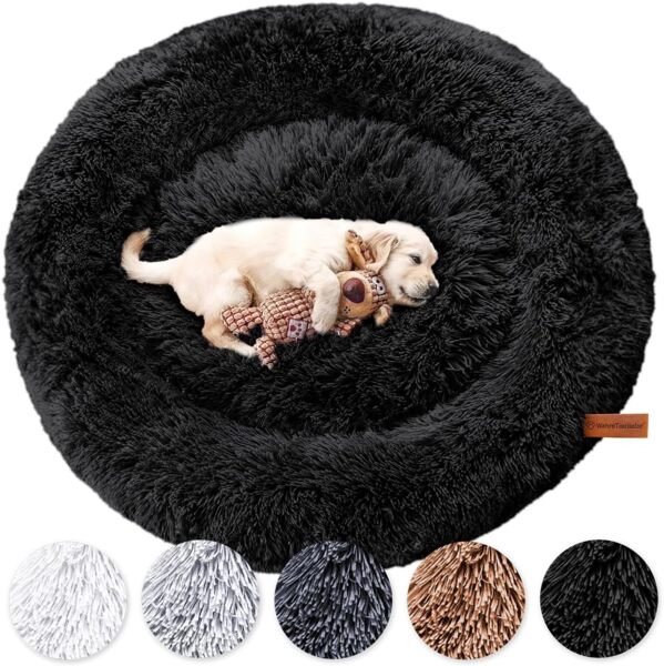 Hundebett Fluffy Plus Schwarz - S - 70cm