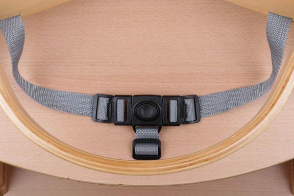 BabyGO 'Family' Treppenhochstuhl, natur, höhenverstellbar, Buche massiv, mit Sicherheitsbügel und Gurt Bild 8