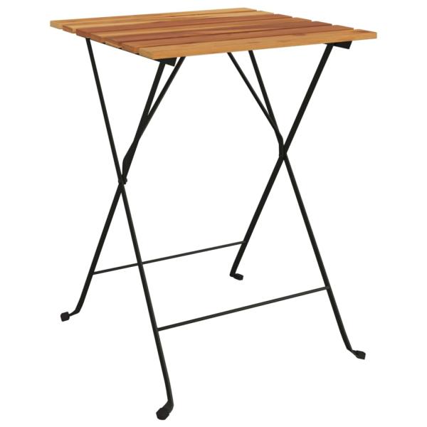 Bistrotisch Klappbar 55 x 54 x 71 cm Massivholz Teak und Stahl