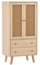 Merax Highboard mit 2 Türen mit Rattan-Geflecht und 2 Schubladen, Sideboard Holz,Kommode,B/H/T:60/120/40cm Bild 6