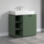 trendteam smart living - PureBliss - Waschbeckenunterschrank - Grün - Rillenoptik - 3 offene Fächer + 1 Einlegeboden - (BxHxT) 90 x 79 x 53 cm - edle Metallgriffe Bild 8