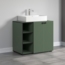 trendteam smart living - PureBliss - Waschbeckenunterschrank - Grün - Rillenoptik - 3 offene Fächer + 1 Einlegeboden - (BxHxT) 90 x 79 x 53 cm - edle Metallgriffe Bild 6
