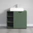 trendteam smart living - PureBliss - Waschbeckenunterschrank - Grün - Rillenoptik - 3 offene Fächer + 1 Einlegeboden - (BxHxT) 90 x 79 x 53 cm - edle Metallgriffe Bild 5