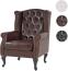 Sessel Relaxsessel Clubsessel Ohrensessel Chesterfield, Kunstleder ~ antik-braun ohne Ottomane Bild 8