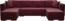 AX LIVING Ecksofa mit Schlaffunktion Vinoria U-Form 327 cm Farbe Bordeaux Bild 2