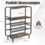 5 Etagen Weinregal für 16 Flaschen mit Glashaltern Flaschenregal Weinständer 90 x 35 x 117 cm Bild 2