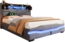 Merax Polsterbett, Doppelbett 140x200cm, mit UsB c steckdose Ladefunktion, Mit LED-Leuch, Kopfteil mit Staufach, Hydraulisch Stauraumbett, Grau Bild 10