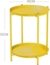 Runder Beistelltisch 2 Ebenen Wohnzimmer Schlafzimmer Garten 45x45x53cm Gelb Bild 3