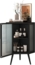 Eckschrank mit Glas-Tür & verstellbarem Regal für Bad, Wohnzimmer, Schlafzimmer–Schwarz Bild 5