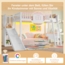 Hochbett Einzelbett Kinderbett, mit LED-Leuchten, Regalen und Rutsche, EN747 zertifiziert, ohne Matratze, Kiefernholz, weiß, 90 x 200 cm Bild 5