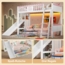 Hochbett Einzelbett Kinderbett, mit LED-Leuchten, Regalen und Rutsche, EN747 zertifiziert, ohne Matratze, Kiefernholz, weiß, 90 x 200 cm Bild 6
