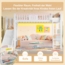 Hochbett Einzelbett Kinderbett, mit LED-Leuchten, Regalen und Rutsche, EN747 zertifiziert, ohne Matratze, Kiefernholz, weiß, 90 x 200 cm Bild 7