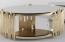 Casa Padrino Designer Couchtisch Gold Ø 90 x H. 45 cm - Runder Wohnzimmertisch mit Glasplatten - Luxus Wohnzimmer Möbel Bild 1