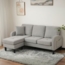 Merax Ecksofa Ecksofa L-förmiges Sofa 3-Sitzer aus Baumwoll-Leinenstoff, Polstersofa modular Sofa mit Chaiselongue, 166x118x77 cm Bild 6