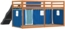 vidaXL Etagenbett mit Rutsche und Gardinen Blau 90x200 cm 3284114 Bild 9
