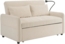 Merax Modernes Doppel-Klappschlafsofa, Multifunktionssofa mit Schlaffunktion, verstellbare Rückenlehne, Handyhalter, USB-Ladeanschluss, Beige Bild 9