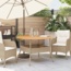 vidaXL Gartentisch mit Holzplatte Beige Ø110x71 cm Poly Rattan 368627 Bild 9