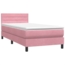 vidaXL Boxspringbett mit Matratze Rosa 100x220 cm Samt 3316346 Bild 3