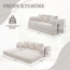 LVHOM Schlafsofa 3 Sitzer, Klappsofa mit Schlaffunktion, Bodensofa, Polstersofa aus CordStoff, Schlafcouch dauerschläfer, frei Kombination, 200x94x67 cm, Beige Bild 6