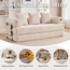 LVHOM Schlafsofa 3 Sitzer, Klappsofa mit Schlaffunktion, Bodensofa, Polstersofa aus CordStoff, Schlafcouch dauerschläfer, frei Kombination, 200x94x67 cm, Beige Bild 10