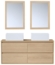 Vente-unique - Waschbeckenunterschrank hängend mit Doppelwaschbecken - 120 cm - Eichenholzfurnier - MILIPAM Bild 3