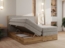 Boxspringbett, Set mit zwei Multipocket-Matratze und Topper, hohe Kopfteil, Eiche Wotan Holzrahmen - WOOD CLASSIC KING - 180 x 200 cm - Beige Struktur - H3 Bild 4