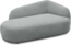 DOMO. collection Recamiere 700013, Liege mit Zierkissen, oval, Füße mit Filzgleitern, Chaiselongue, Sofa, Polstergarnitur, 183 x 105 x 75 (BxTxH), grau Bild 3