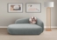 DOMO. collection Recamiere 700013, Liege mit Zierkissen, oval, Füße mit Filzgleitern, Chaiselongue, Sofa, Polstergarnitur, 183 x 105 x 75 (BxTxH), grau Bild 1