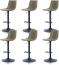 KHG Barhocker 6er Set 360° drehbar höhenverstellbar (61-82cm) Kunstleder Grün Industrial Look | Drehstuhl Barstuhl mit Rückenlehne Fußstütze 110kg belastbar Bild 6