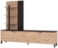 Vente-unique - TV-Wand mit 4 Türen & 3 Regalen - Holzfarben & Schwarz - NUJA Bild 3