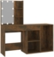 vidaXL LED-Schminktisch mit Schrank Räuchereiche Holzwerkstoff 3120185 Bild 6