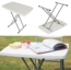 JEOBEST Klapptisch Bistrotisch Outdoor Tisch Campingtisch Gartentisch Esstisch 75x50 cm, Verstellbare Höhe Klapptische, Wetterfest Metall Weiß Bild 6