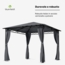 Mondo Gartenpavillon Partyzelt Gazebo 295 x 262 x 295 Stahl Polyester Dunkelgrau Bild 4