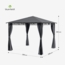 Mondo Gartenpavillon Partyzelt Gazebo 295 x 262 x 295 Stahl Polyester Dunkelgrau Bild 7